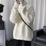 Nukty Autumn Winter Mens Casual Turtleneck Pullover Men's Long Sleeve Rollneck Sweater Korean Style Fashion Warm Knitted Sweater