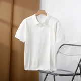 Nukty Men Slim Fit Polo Shirts Solid Stretch Sexy Collared TShirt Fashion Trendy Cotton Casual Top Summer Clothes Comfortable Stretchy