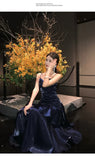 Nukty Vintage Blue Elegant Sexy Backless Ruffles Long Dresses French  Pleated Slip Sleeveless Vestidos Birthday Evening Party Dress