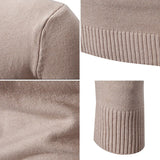Nukty Autumn New Sweater Men's Half High Neck Basic Solid Color Casual Versatile Round Neck Knit with Slim Fit Elastic Sweater Inside