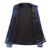 Nukty New Motorcycle Denim Jacket Men Retro Zippers Stand Collar Denim Coats Mens Cotton Slim Fit Denim Jacket Moto Biker Outerwear