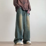 Nukty Jeans men Baggy Jeans Straight Casual Distressed Vintage Jean Pants Men Wide-leg Denim Trousers Male Oversize Streetwear Fashion