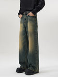 Nukty 4 Colors Autumn Vintage Distressed Men's Baggy Straight Jeans Fashion Korean High Street Denim Pants Streetwear Male Trousers