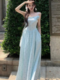Nukty Women  Sleeveless Polka Dot Slash Neck Dresses Spring Summer Backless Sweet Elegant Party Dress Vintage Ladies Casual Vestidos