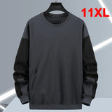 Nukty Streetwear Patchwork Sweatshirt Men Plus Size 10XL 11XL Sweatshirts Spring Autumn Tracksuit Men Big Size 11XL