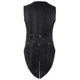 Nukty Mens Victorian Suit Vest Men Steampunk Gothic Medieval Jacquard Waistcoat Sleeveless Tailcoat Party Halloween Costume Homme XXXL
