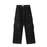 Nukty Spring Cargo pants New Popular Rice White Multi-pockets Overalls Harajuku stays Men Loose Casual Trousers Straight Mopping Pants