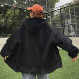 Nukty Fashion Mens Jacket Coat Long Sleeve Sweatshirts Oversized Zipper Hoodies Streetwear Loose Man Hoodies Casual Jacket