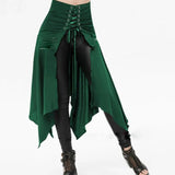 Nukty Black Medieval Skirt Women Halloween Vintage Irregualr Hem Steampunk Ladies Long Skirts Gothic Cosplay Dress Skirt Fashion