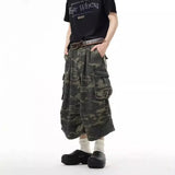 Nukty Vintage Camouflage Work Jeans Men's Loose Fit Summer 2024 Trendy Straight Leg Wide Leg Seven Point Pants Casual Streetwear