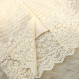 Nukty High Waist Lace Crochet Elegant Women's Midi Skirts New Female Minimalism Chic Back Split Sheath Wrap Skirts Spring Autumn