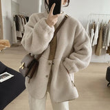 Nukty WINTER OUTFITS Y2k Korean Version Winter Clothes Women Jackets Lambwool Coat Fashion Casual Loose Oversize Thick Parkas Long Sleeve Tide Coats