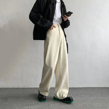 Nukty Baggy Beige Jeans Men Fashion Casual Oversized Wide Leg Jeans Men Streetwear Korean Loose Straight Denim Pants Mens Trousers