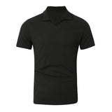 Nukty Summer Men's Clothing Luxury Jacquard Knit V Neck Short Sleeve Polo Shirt Leisure Breathable Fashion High Quality Knitwear S-3XL