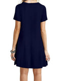 Nukty Summer Women Solid Color Dress Short Sleeve Mini Causal Dresses O-Neck Basic A-line Floral Printed Leopard Thick Vestidos