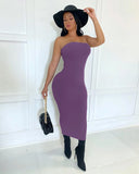 Nukty Summer Women's Sexy Sleeveless Chest Wrapped Long Beach Dress