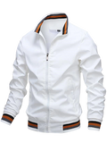 Nukty Spring and Autumn Zipper Stand up Collar Fashion Casual Baseball Jacket for Men's Sports Slow Running Windproof Jacket