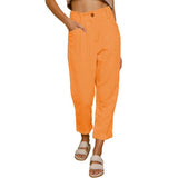 Nukty Autumn and Winter New Women's High waist Casual Pants Europe and America Solid Corduroy Loose Straight Pants Women