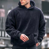 Nukty Men's Hoodie Casual Hoodies Pullovers Sweatshirts Men's Top Solid Color Hoodies Sweatshirt Male Winter jumper with fleece hoodie