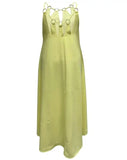 Nukty Elegant Dresses for Women Cutout O-Ring Decor Asymmetrical Casual Dress New Fashion Summer Casual Female Clothing Outfits