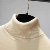 Nukty Turtleneck Winter Sweater Women Elegant Thicken Velvet Lined Warm Sueter Knitted Pullover Slim Tops Jersey Knitwear Jumper New