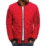 Nukty Winter New Cotton Jacket Men's Baseball Collar Mesh Pressed Lightweight Cotton Jacket Vintage Flight Casual Long Sleeve