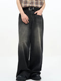 Nukty Male Classic America Hip Hop Rap Jeans Wide Leg Youth Popular Jeans Men Straight Leg Retro Loose Trousers Oversized Denim Pants