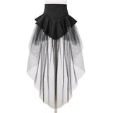 Nukty Women Gothic Punk Corset Skirt Irregular Steampunk Cocktail Mermaid Tulle Belt Skirts