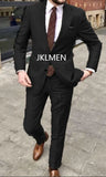 Nukty Men's Suit   Handsome Casual 2 Piece Suit For Men Wedding Tuxedos Notched Lapel Groomsmen  Business  Prom Blazer