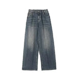 Nukty Summer Men Baggy Denim Jeans Male New Fashion Wash Straight Wide Leg Casual Trousers High Street Hot Sale Loose Trousers