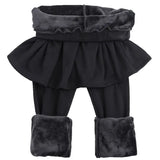 Nukty Women Pleated Skirts Leggings Thickened Plush Winter Warm Pants Thermal Tight Trousers Leggins Pantalones Streetwear 4XL