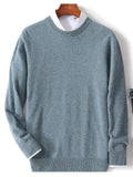 Nukty Autumn and Winter New First-line Ready-to-wear Men's 100% Pure Wool Sweater Round Neck Loose Warm Solid Color Pullover