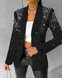 Nukty Blazer Woman Autumn Fashion Beaded Elegant Temperament Shawl Collar Plain Long Sleeve Work Blazer Coat Office Lady