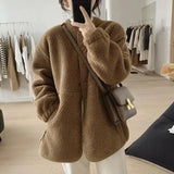 Nukty WINTER OUTFITS Y2k Korean Version Winter Clothes Women Jackets Lambwool Coat Fashion Casual Loose Oversize Thick Parkas Long Sleeve Tide Coats