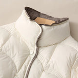Nukty Women Duck Down Jackets Ultra Light Winter Vintage Slim Long Coat Autumn Casual Warm Black Quilted Parkas