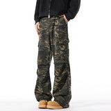 Nukty Men Baggy Camouflage Ripstop Cargo Jeans Male Classic Straight Casual Denim Pants American Style Street Hip Pop Denim Trousers