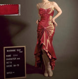 Nukty Elegant Vintage Olive Green Prom Party Gown Celebrity Dresses Sweetheart Crystal Button Pleat Taffeta Satin Evening Dress