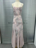 Nukty Summer France Princess Vintage One Piece Dress Women V Neck Sexy Y2k Elegant Evening Party Dress Female Slim High Street Clothes