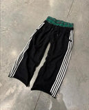 Nukty Vintage Harajuku Style Striped Casual Pants For Men And Women High Waist Straight Leg Loose Fit Hip Hop Sweatpants