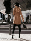 Nukty Autumn and Winter Long-sleeved Suit Collar Double-breasted Coat Coat Women's Woolen