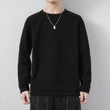 Nukty New Klein Blue Long Sleeve T-shirt Men's Spring and Autumn New Solid Color Laydown Casual Top Coat Round Neck Underlay Shirt 5xl