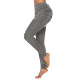 Nukty Leggings Pants Slim Leggings Women Pants Pantalon Pack Hip Pleated Skirt Ladies Solid Color Bag Hip Side Trousers