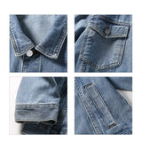 Nukty Men's Clothing New Baggy Denim Jacket Solid Color Casual Korean Fashion Harajuku Oversized Blue Streetwear Male Button Coat