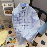 Nukty Trendy Long Sleeve Men's Shirt Laid-Back New Spring Stripe Woven Men's Wear Trendy Brand Casual Shirt For Men