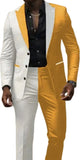 Nukty prom outfits for guys Two Color Panels for A  Men's Suits，Tailor-made Suitsï¼? Pieces Blazer and Pants Set，Single Breasted，for Summer Beach，Groomsmen