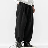 Nukty Spring Men Loose Harem Pants Japanese Wide Leg Pants High Quality Casual Brand Sweatpants Ankle-banded Hip Hop Drawstring Pants