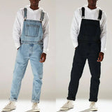 Solid Color Jeans Overalls For Men Fashion Casual Suit High Waist Denim Jumpsuits Casual Oversized Pants Men Clothing Tracksuit