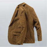 Spring Autumn Men's Corduroy  Blazers High Quality Cotton Middle-aged Business Loose plus Size Coat 4XL