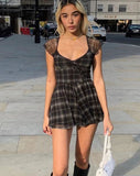 Nukty Lattice Pattern A-Line Short Sleeve Mini Dress For Womens Clothes Summer Casual Stretch Comfortable Lady Streetwear