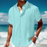 Nukty Japanese street fashion men High Qualit Men's Shirt Mens Cuban Guayabera Shirt Short Sleeve Summer High Street Pocket Korean Style Male Hipster Handsome